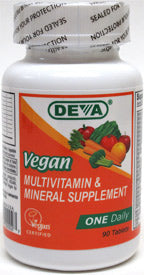 DEVA Vegan 1-A-Day Multi-Vitamin and Mineral Supplement